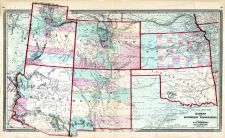 Kansas and Southern Territories, Utah, Colorado, Arizona, New Mexico, Texas, Ohio State Atlas 1868